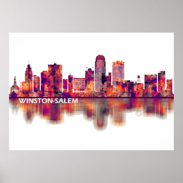 Winston-Salem North Carolina Skyline Poster (Framsidan)