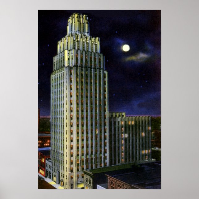Winston Salem North Carolina The Reynolds Byggnad Poster (Framsidan)