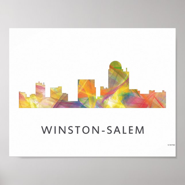 WINSTON - SALEM, NTH CAROLINA SKYLINE - POSTER (Framsidan)