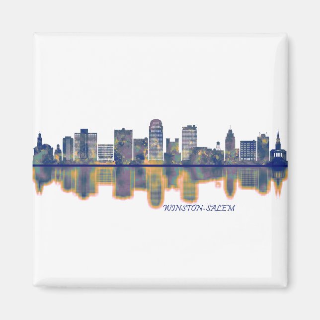 Winston-Salem Skyline Magnet (Framsidan)