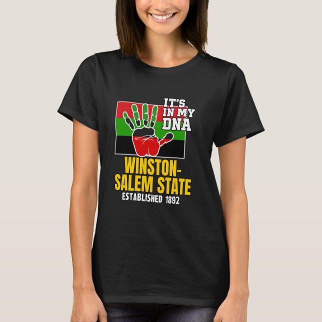 Winston-Salem State, WSSU, Flagga HBCU HBC T Shirt (Framsida)