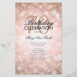 Winter 70 Birthday Programme Ro Guld Wonderland Flygblad