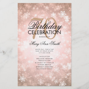 Winter 70 Birthday Programme Ro Guld Wonderland Flygblad