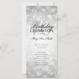 Winter 70 Birthday Programme Silver Wonderland Men Inbjudningar