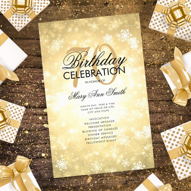 Winter 70:e födelsedagsprogrammet Guld Wonderland  Flygblad (Skapare uppladdad)