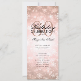 Winter 80 Birthday Programme Ro Guld Wonderland Inbjudningar