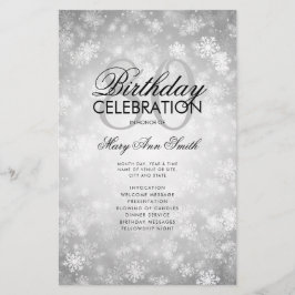 Winter 80 Birthday Programme Silver Wonderland Men Flygblad