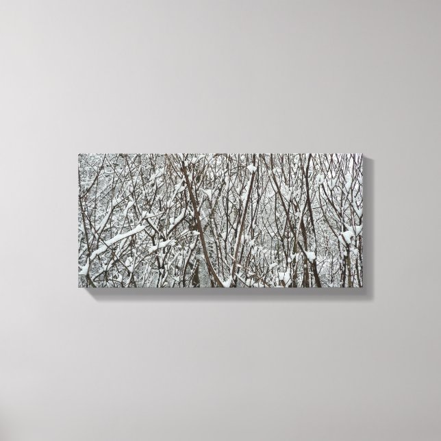Winter-Abstrakten för Grenar täckt av snö Canvastryck (Framsida)