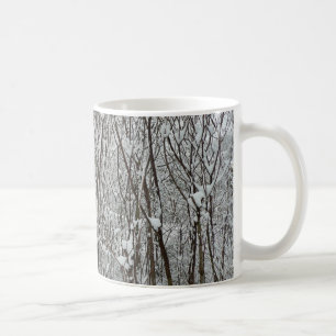 Winter-Abstrakten för Grenar täckt av snö Kaffemugg