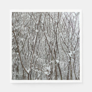 Winter-Abstrakten för Grenar täckt av snö Pappersservett