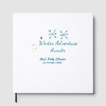 Winter Adventure awaits baby shower blue snowflake