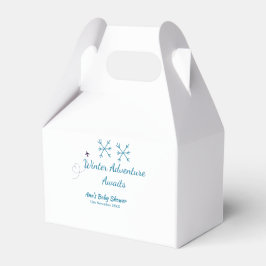 Winter Adventure awaits baby shower blue snowflake Presentaskar