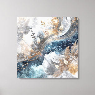 Winter Alcohol Bläck Art Wrapped Canvas