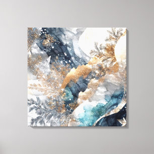 Winter Alcohol Bläck Art Wrapped Canvas