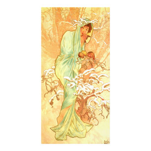 Winter Alfons Mucha Art nouveau Fototryck