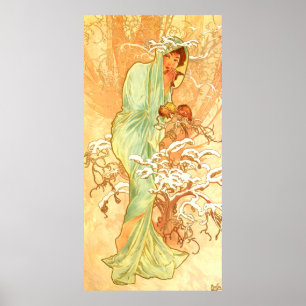 Winter Alfons Mucha Art nouveau Poster