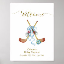 Winter All Star Bow Hockey Baby Shower Welcome