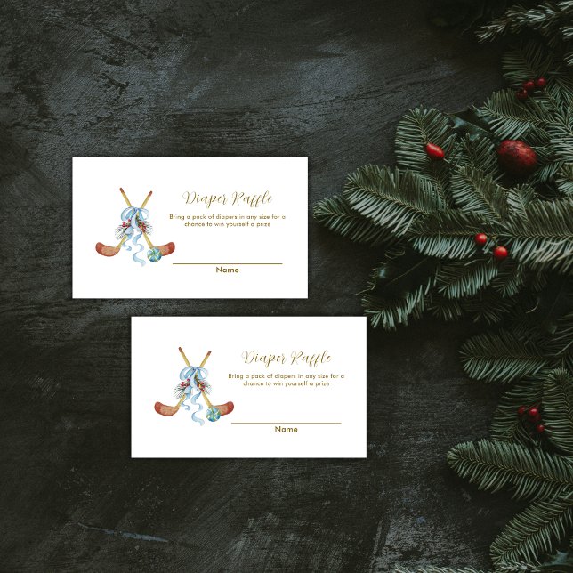 Winter All Star Hockey Diaper Raffle Baby Shower  Tilläggskort (Winter All Star Hockey Diaper Raffle Baby Shower Enclosure Card)