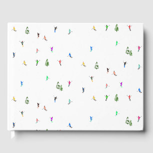 Winter Alpine Skiers Skiing Ski Skis Mönster Gästböcker