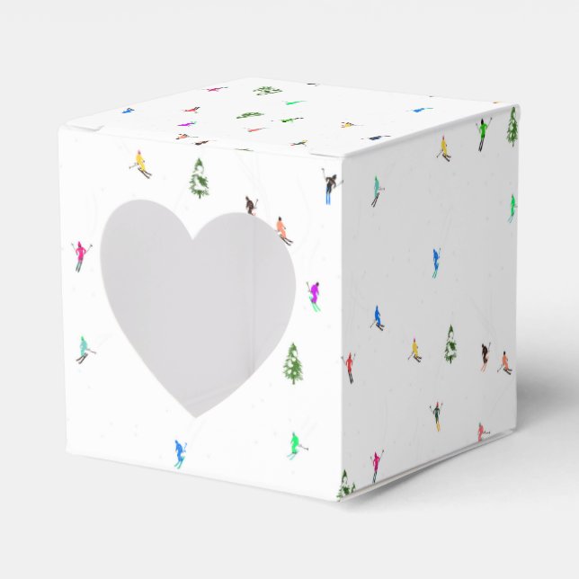 Winter Alpine Skiers Skiing Ski Skis Mönster Presentaskar (Framsidan Sidan)