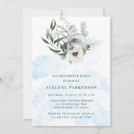Winter Anemone Hand-Paded Bachelorette Party Inbjudningar