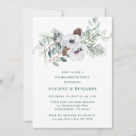 Winter Anemone Hand-Paded Bachelorette Party Inbjudningar