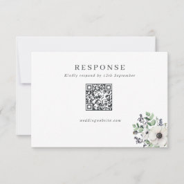 Winter Anemones Bröllop QR-kod OSA Kort