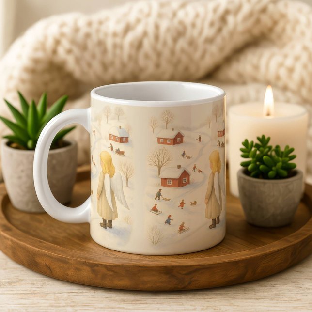 Winter Angel Mug Christmas Village Gift Kaffemugg (Skapare uppladdad)