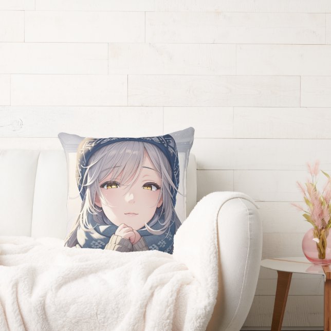 Winter angel throw pillow kudde (Soffa)