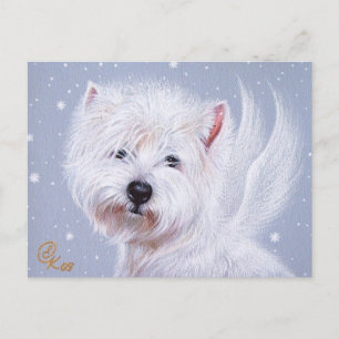 Winter Angel (Westie) Vykort