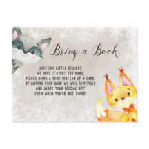 Winter Animal Woodland Bokar för Baby Card