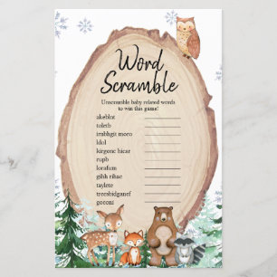 Winter Animal Woodland Forest Ord Scramble