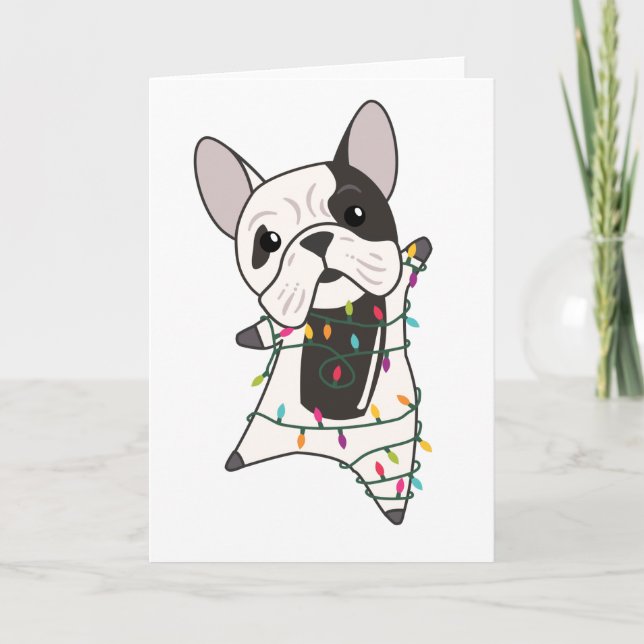 Winter Animals i Bulldog Hundar God jul Kort (Framsida)