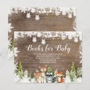 Winter Animals Wood Snöflingor Bokar för Baby Vykort