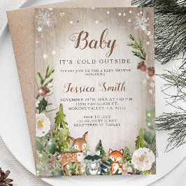 Winter Animals Woodland Boy Shower Inbjudningar