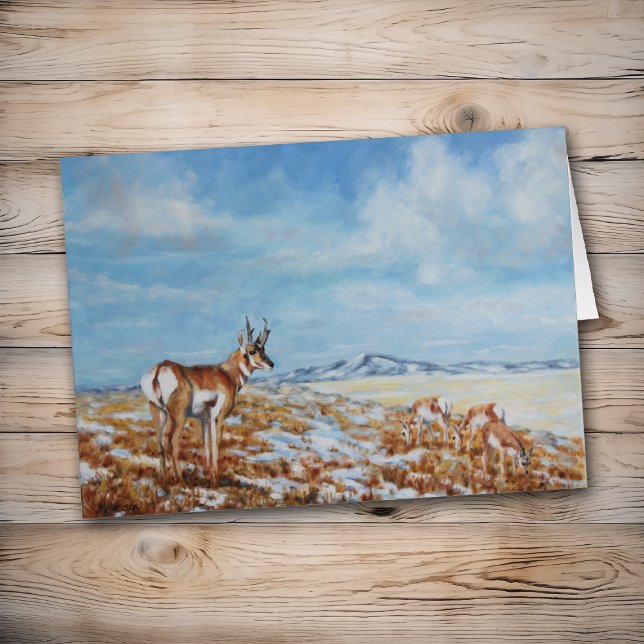 Winter Antelope i Wyoming Greeting Card Hälsningskort (Skapare uppladdad)