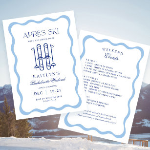 Winter Apres Ski Bachelorette Party Inbjudningar