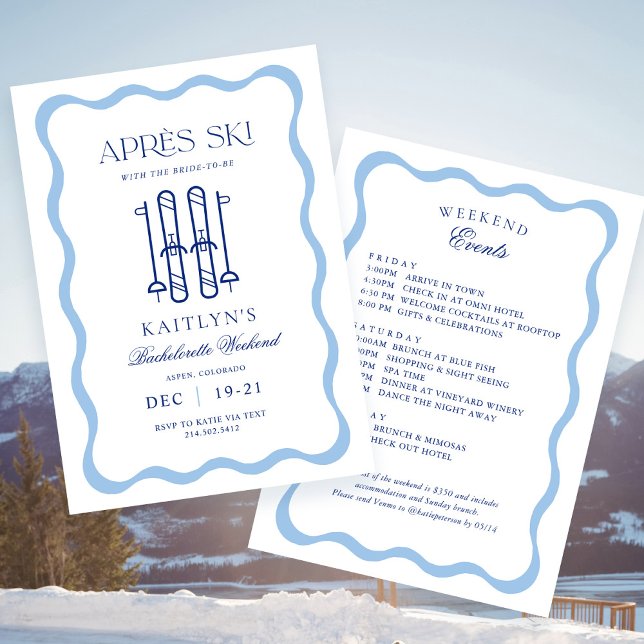 Winter Apres Ski Bachelorette Party Inbjudningar (Skapare uppladdad)