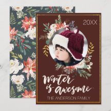 Winter är Fantastisk Blommigt Photo Helgdag Card