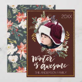 Winter är Fantastisk Blommigt Photo Helgdag Card Inbjudningar