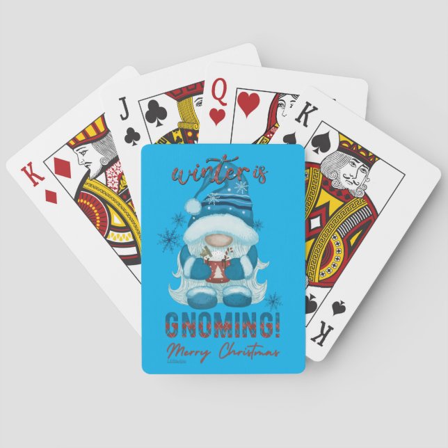 WINTER ÄR GNOMING Lustig jultomgnom Casinokort (Baksidan)
