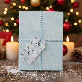 Winter Arctic Animals Cute Polar Animals Christmas Presentetikett