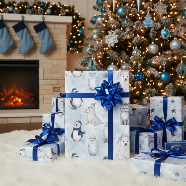 Winter Arctic Animals Cute Polar Animals Christmas Presentpapper (Winter Arctic Animals Cute Polar Animals Christmas Wrapping Paper)