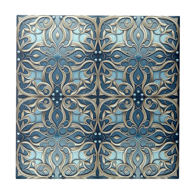 Winter Art nouveau Design Tile Kakelplatta (Framsidan)
