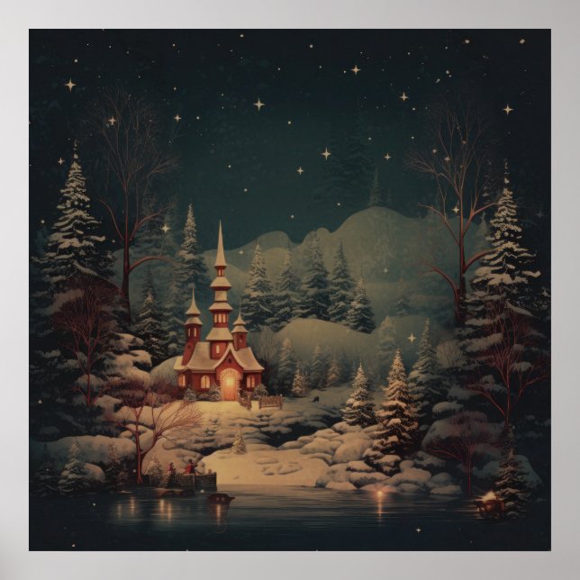 Winter Art Scene-Poster Poster (Framsidan)