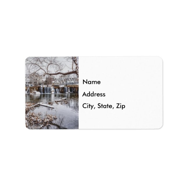Winter at Finley Dam Address Label Adressetikett (Framsidan)