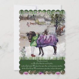 Winter at Thistlebrook Stables scripture Helgdag Julkort