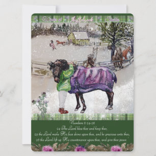 Winter at Thistlebrook Stables scripture Julkort