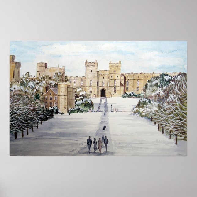Winter at Windsor Castle av Farida Greenfield Poster (Framsidan)