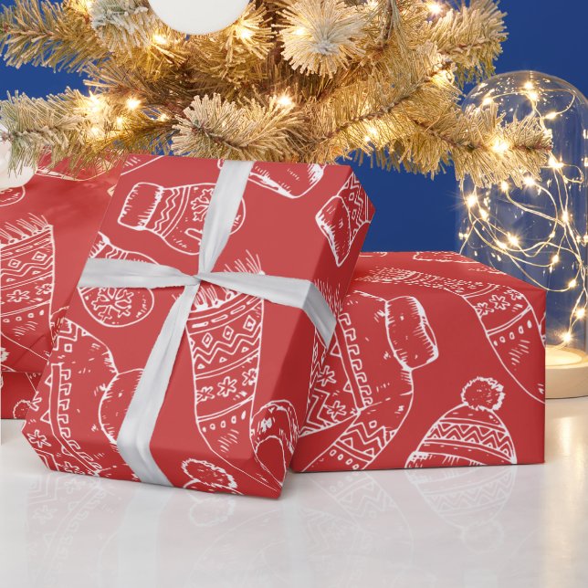 Winter Attire Sweaters Mittens Scarves Sockves Presentpapper (Helgdagar)